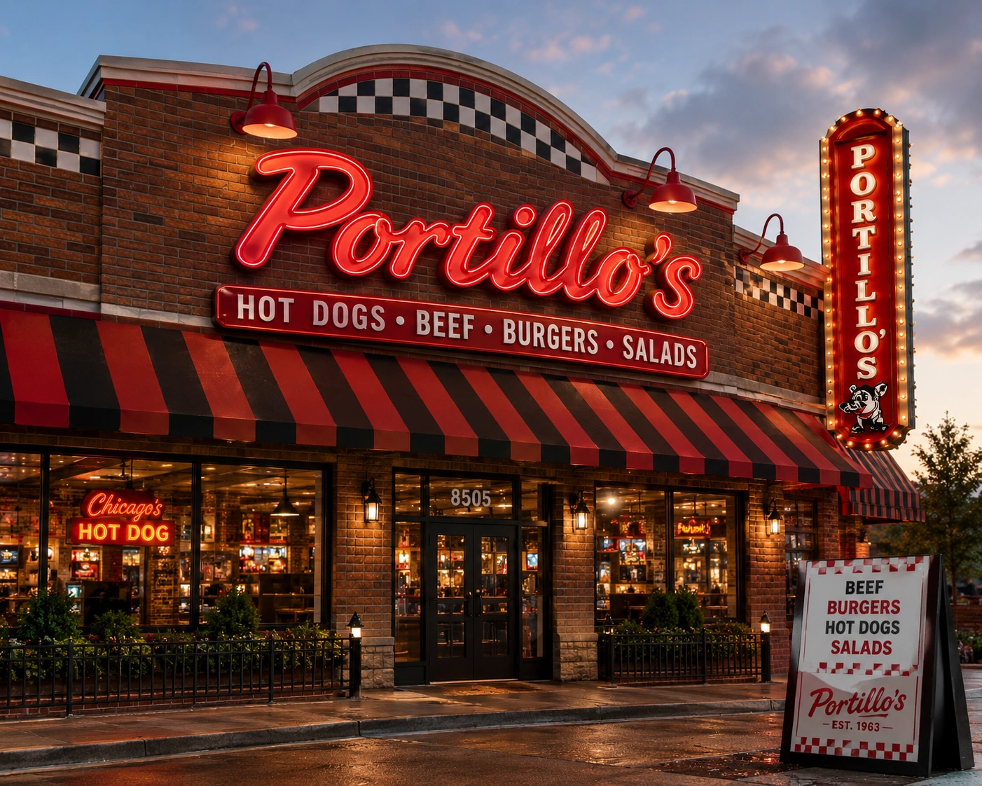 Portillo's Menu Prices 3 Portillo's restaurant storefront exterior