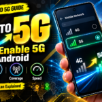 Smartphone screen showing a 5G network signal icon
